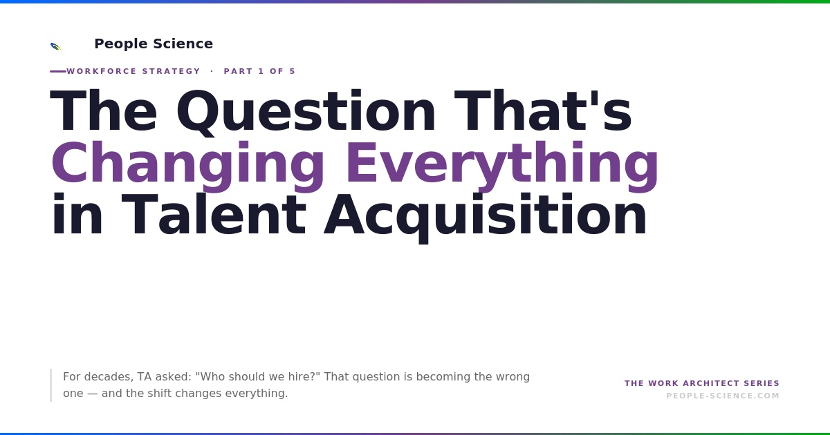 The Question That's Changing Everything in TA